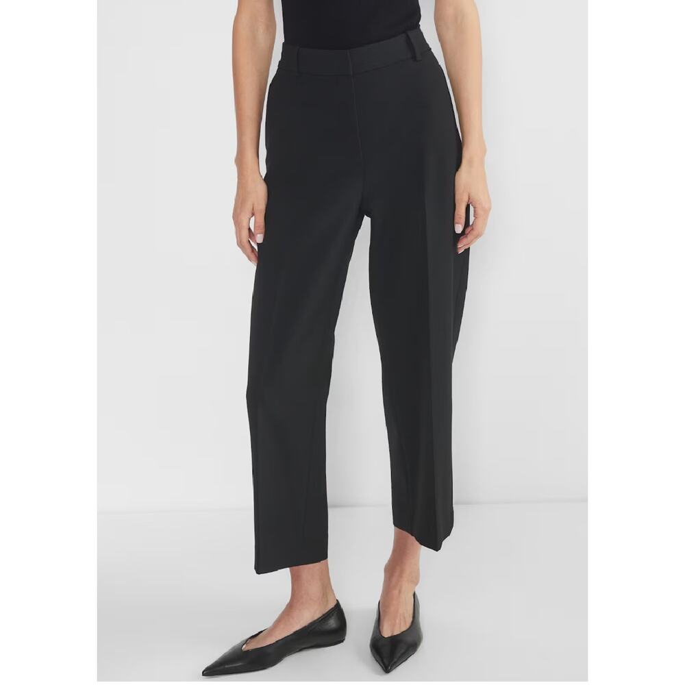BABATON Aritzia Black Agency Cropped Pants Size 6 High Rise Trouser